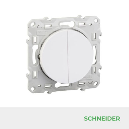 SCHNEIDER - Double bouton poussoir Odace Réf. S520216