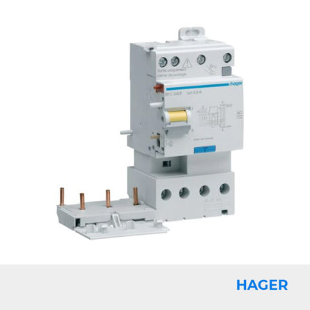 Bloc différentiel 3P+N 25A 30mA type AC HAGER Réf. BDC925F