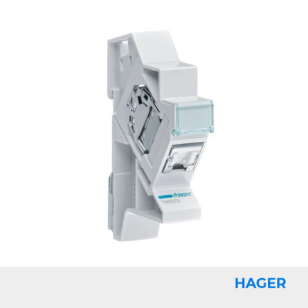 Connecteur RJ45 cat. 6 STP + support HAGER - REF TN007S