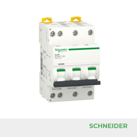 SCHNEIDER Acti9 iDT40T - disjoncteur modulaire - 3P+N - 40A - courbe C - 4500A/6kA réf. A9P22740