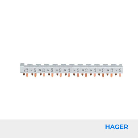 Barre de pontage 3P+N 63A lang. 10mm² 12 modules HAGER Réf. KBN663A