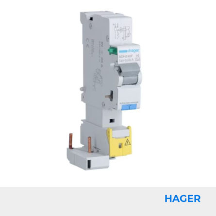 Bloc différentiel 1P+N 40A 30mA Type F HAGER Réf. BDH240F