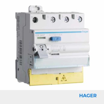 Interrupteur Différentiel 3P+N 40A 30mA Type F HAGER Réf. CDF840F