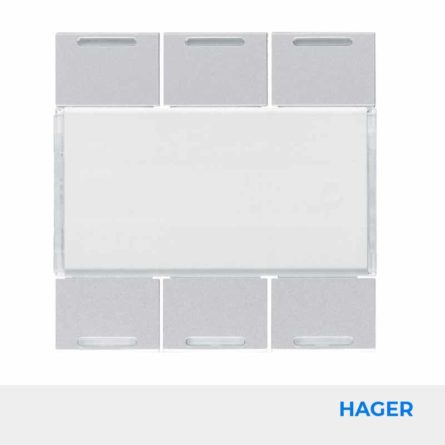 HAGER - Enjoliveur 6 BP KNX Gallery LED titane - WXE316T